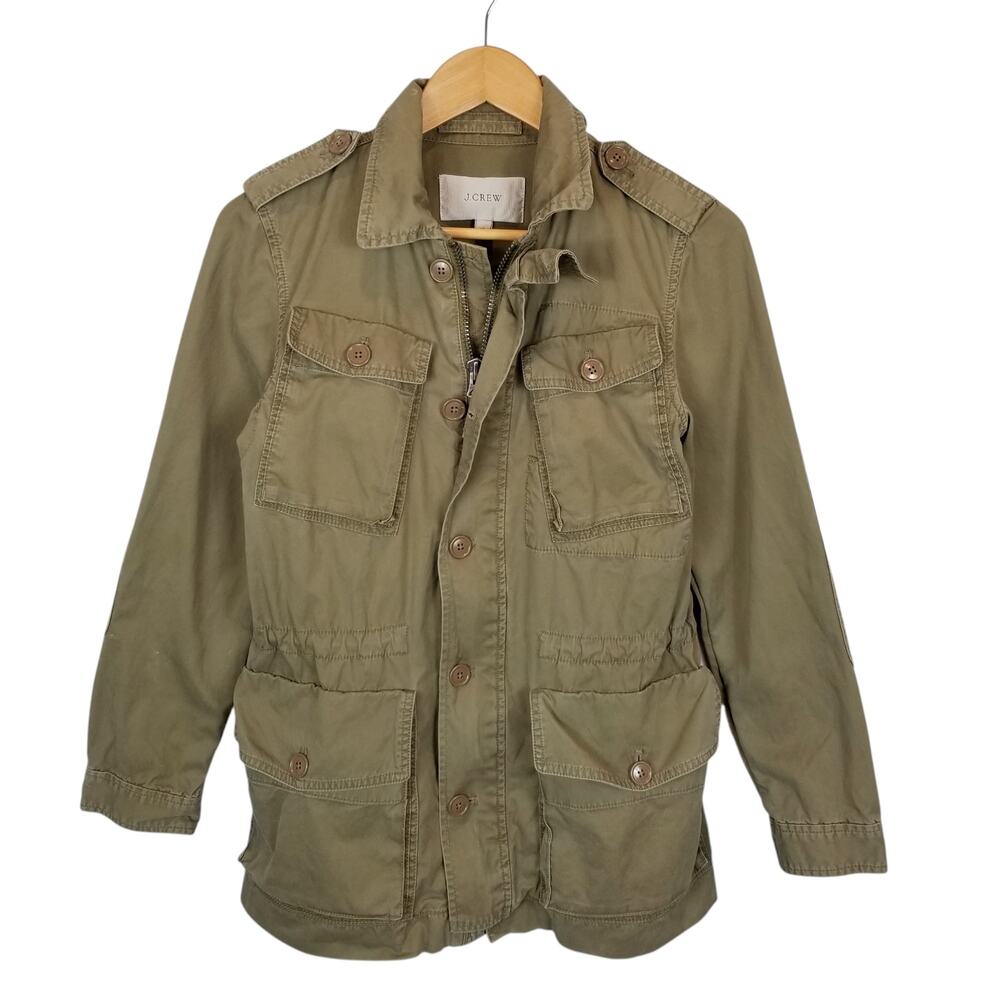 J. Crew Women's Khaki Army Green Utility Chore Field Jacket Size XS